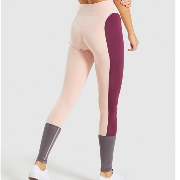 Gymshark Illusion Ruby/Nude/Lavender Leggings - Picture 2 of 7